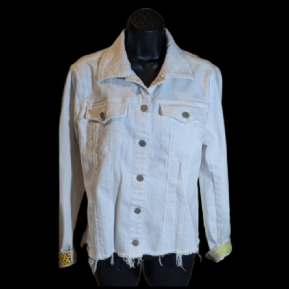 Hermes silk ASCEND ONE OF A KIND DESIGNER SCARF White JEAN JACKET Hermes Large(4